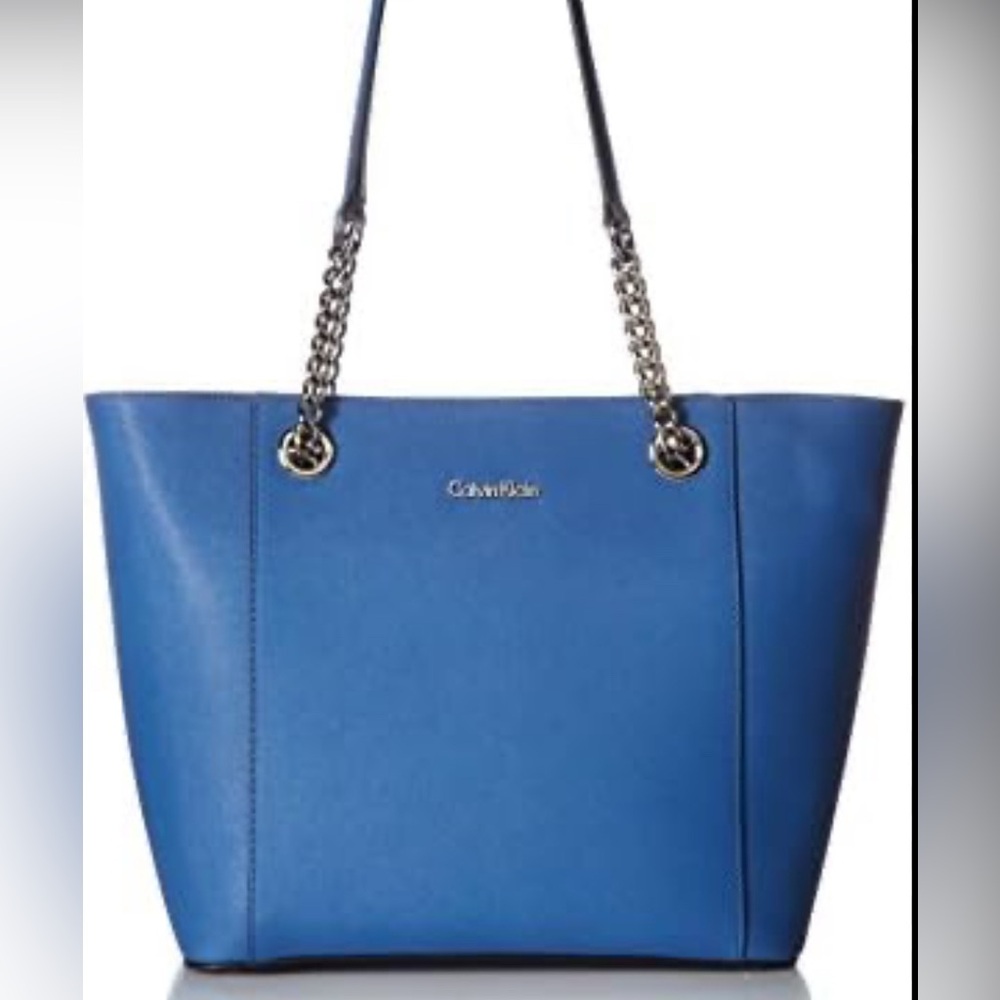 Calvin Klein Chain Strap Blue Tote